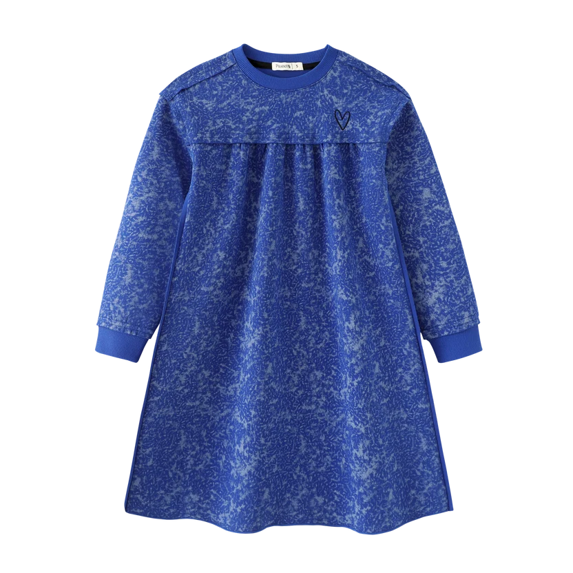 dress high waisted drop shoulder - royal blue