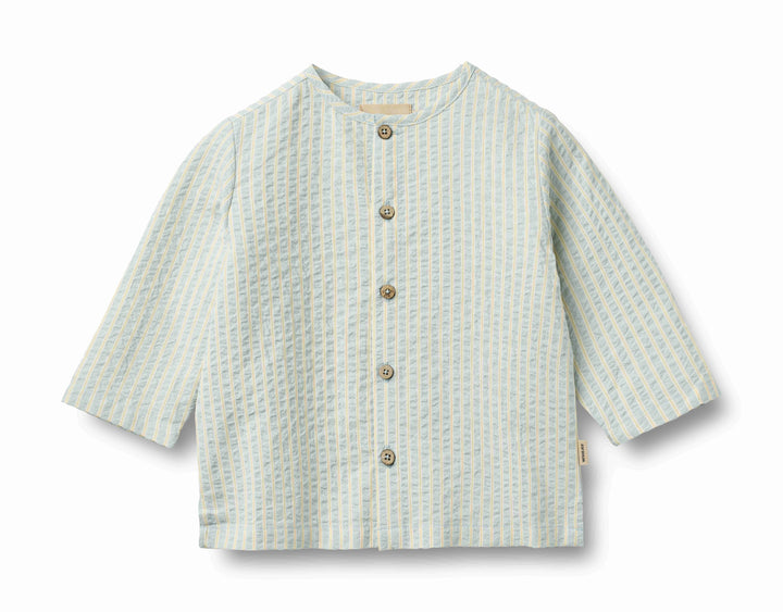 shirt l/s striped henley - blue stripe