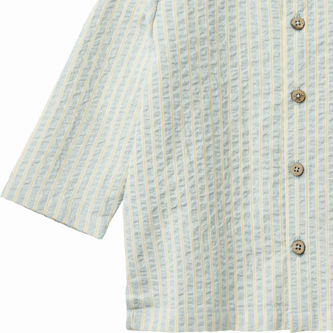 shirt l/s striped henley - blue stripe