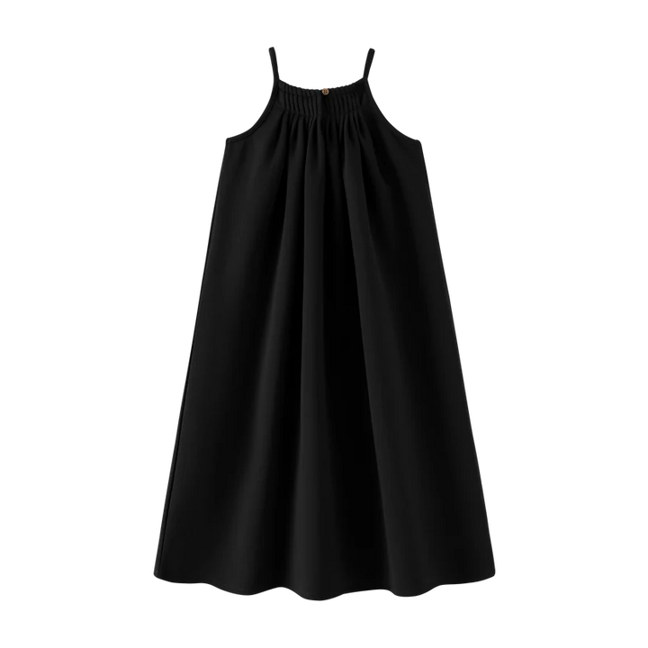 maxi dress thin strap jumper - black