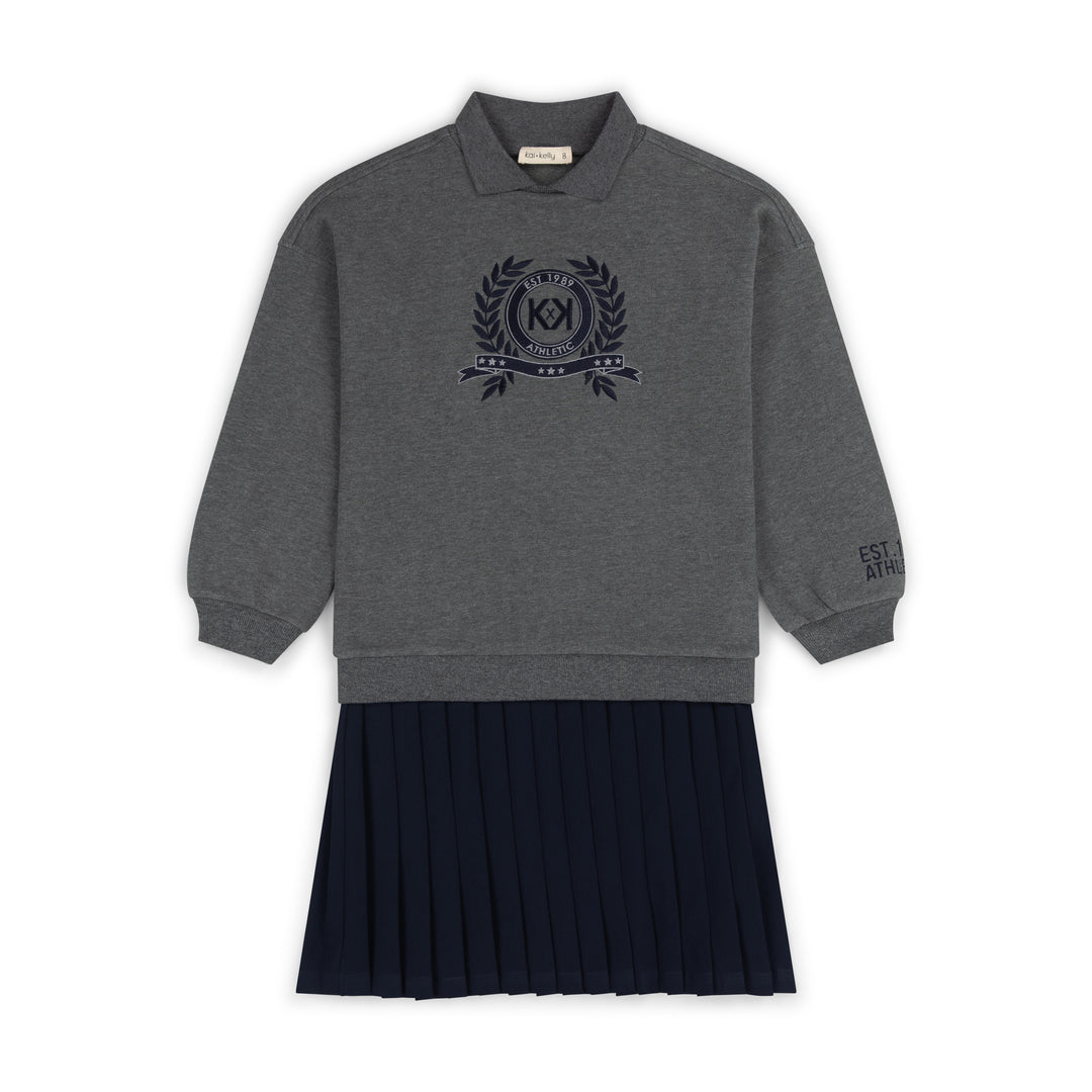 dress the prep edit pleated - melange grey