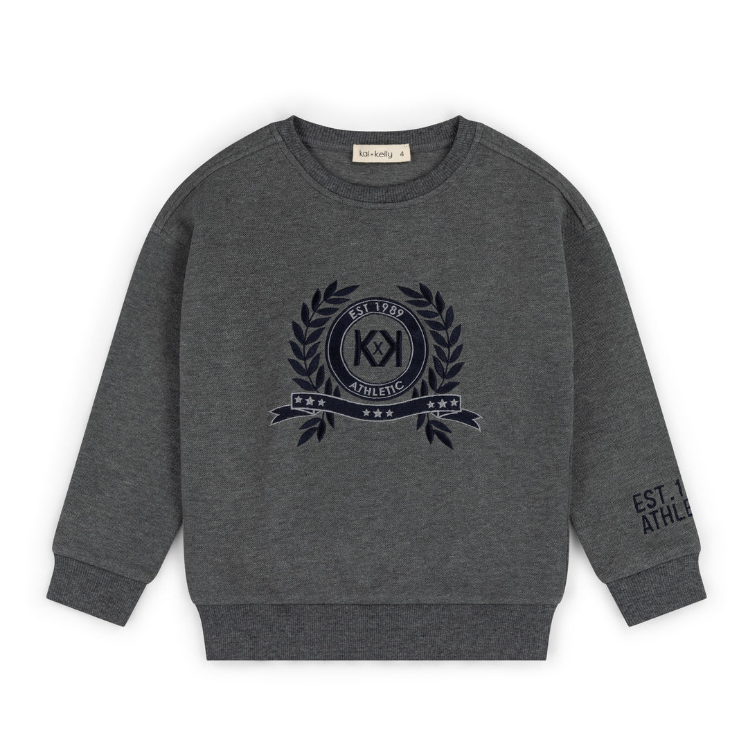 top l/s the prep edit sweatshirt - melange grey
