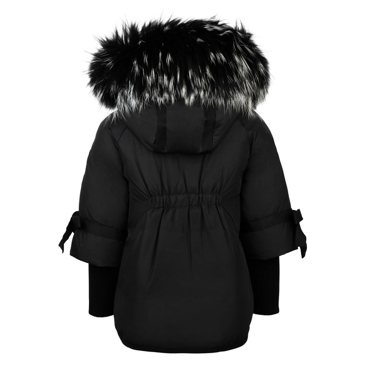 coat down bows side - black