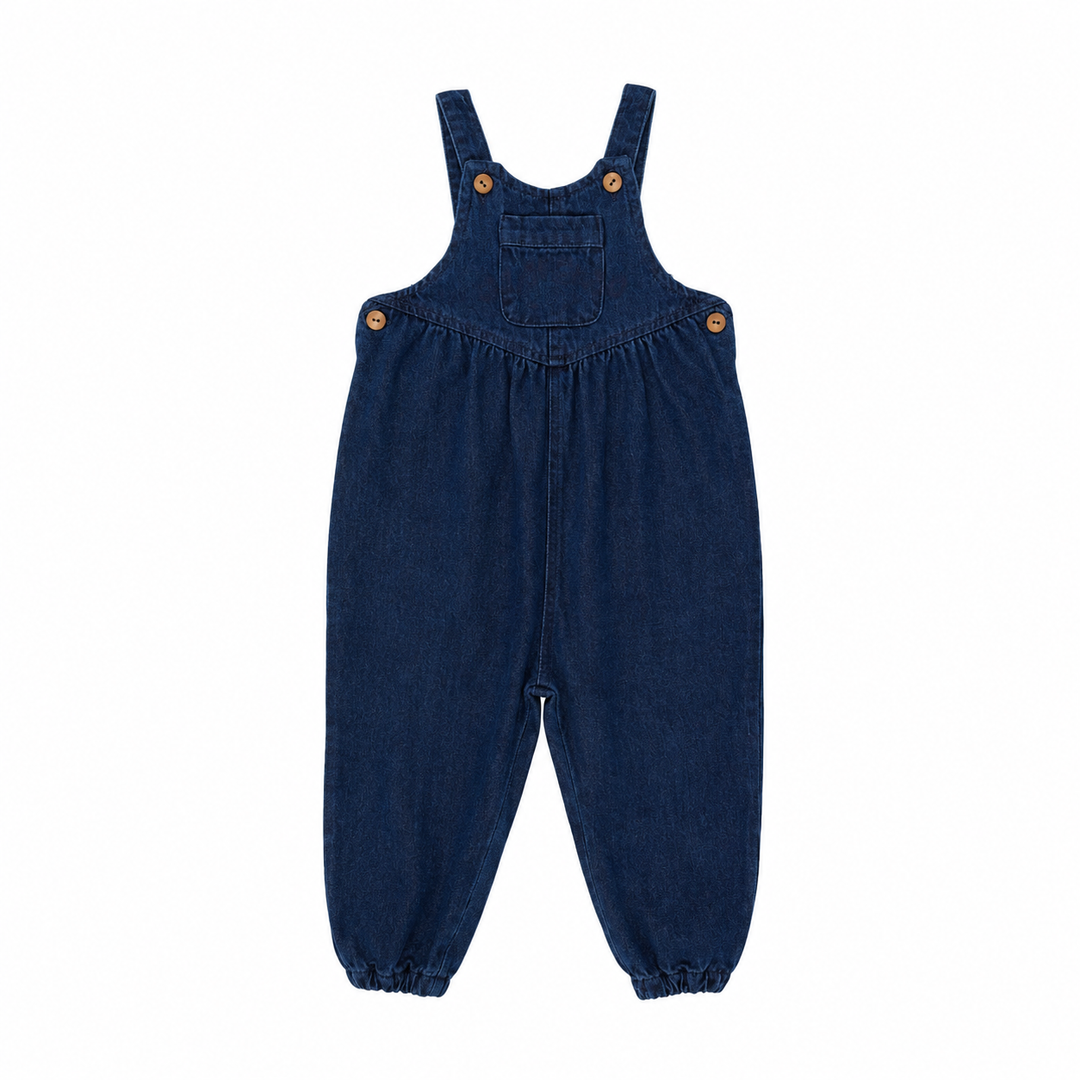 one piece denim day long overalls - blue denim