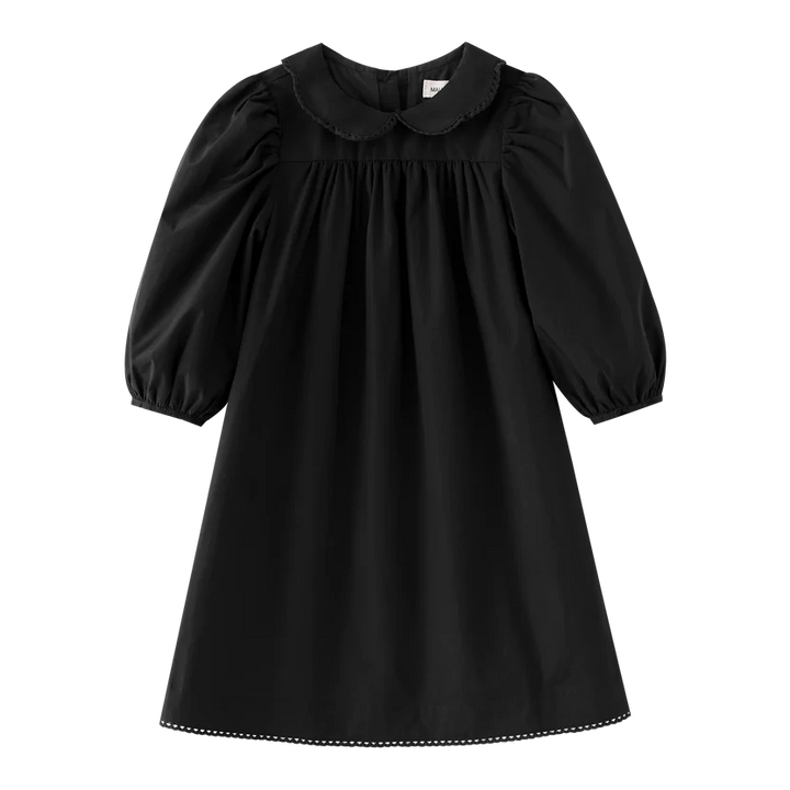 dress taffeta with tucks - black