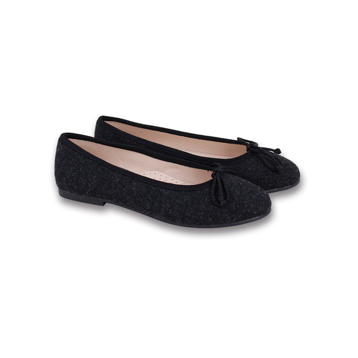 shoes ballet flat wool - black/grey