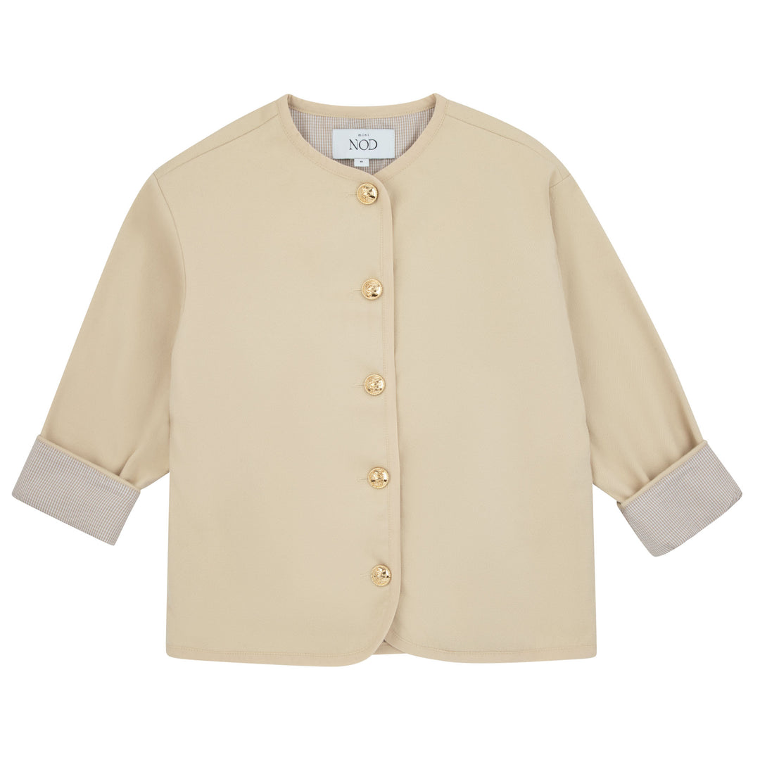 blazer wool with gold buttons - ivory-310