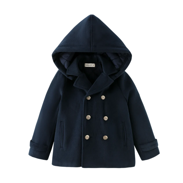 jacket double breasted wool - navy