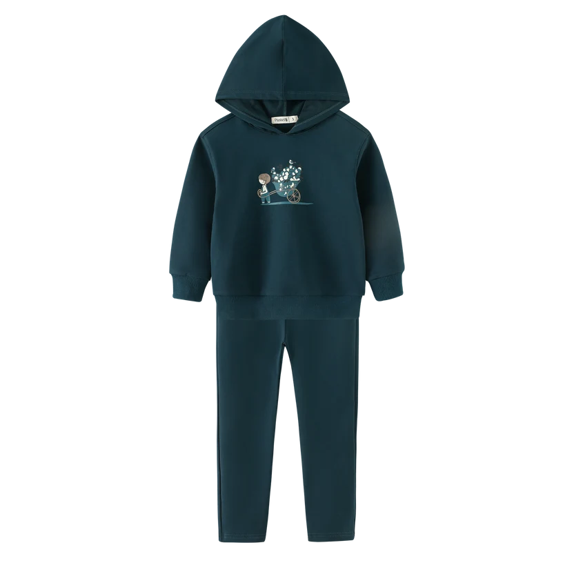 set outfit graphic tracksuit - teal