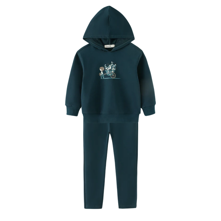 set outfit graphic tracksuit - teal