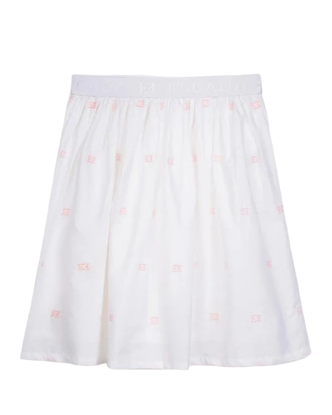 skirt embroidered mini logo print - bright white-001