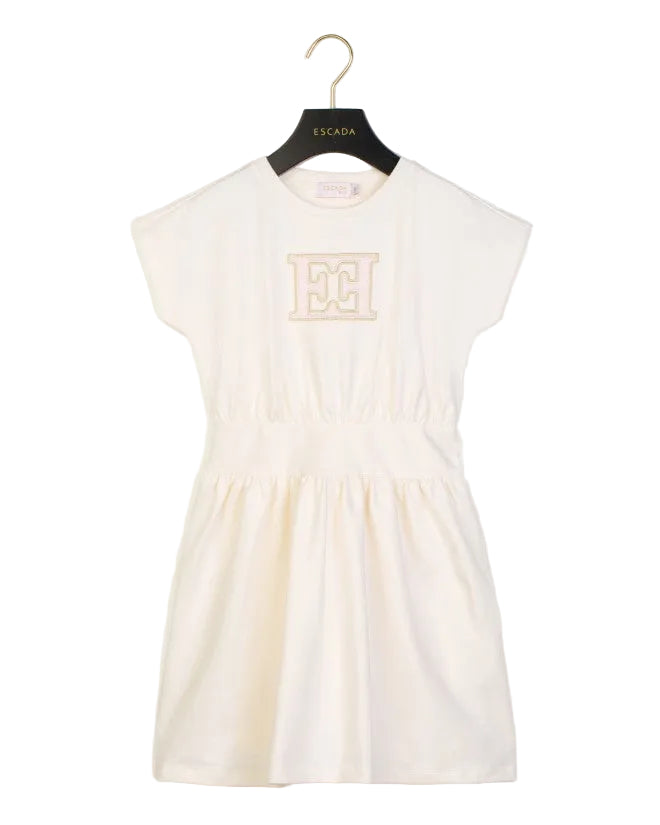 dress s/s embroidered logo waisted - snow white-012
