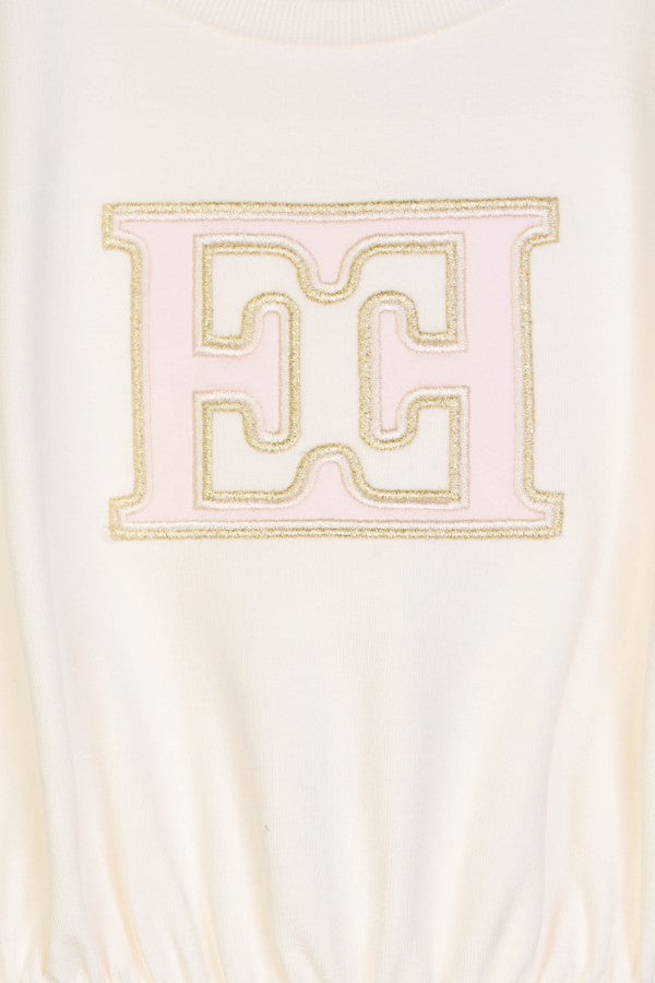 dress s/s embroidered logo waisted - snow white-012