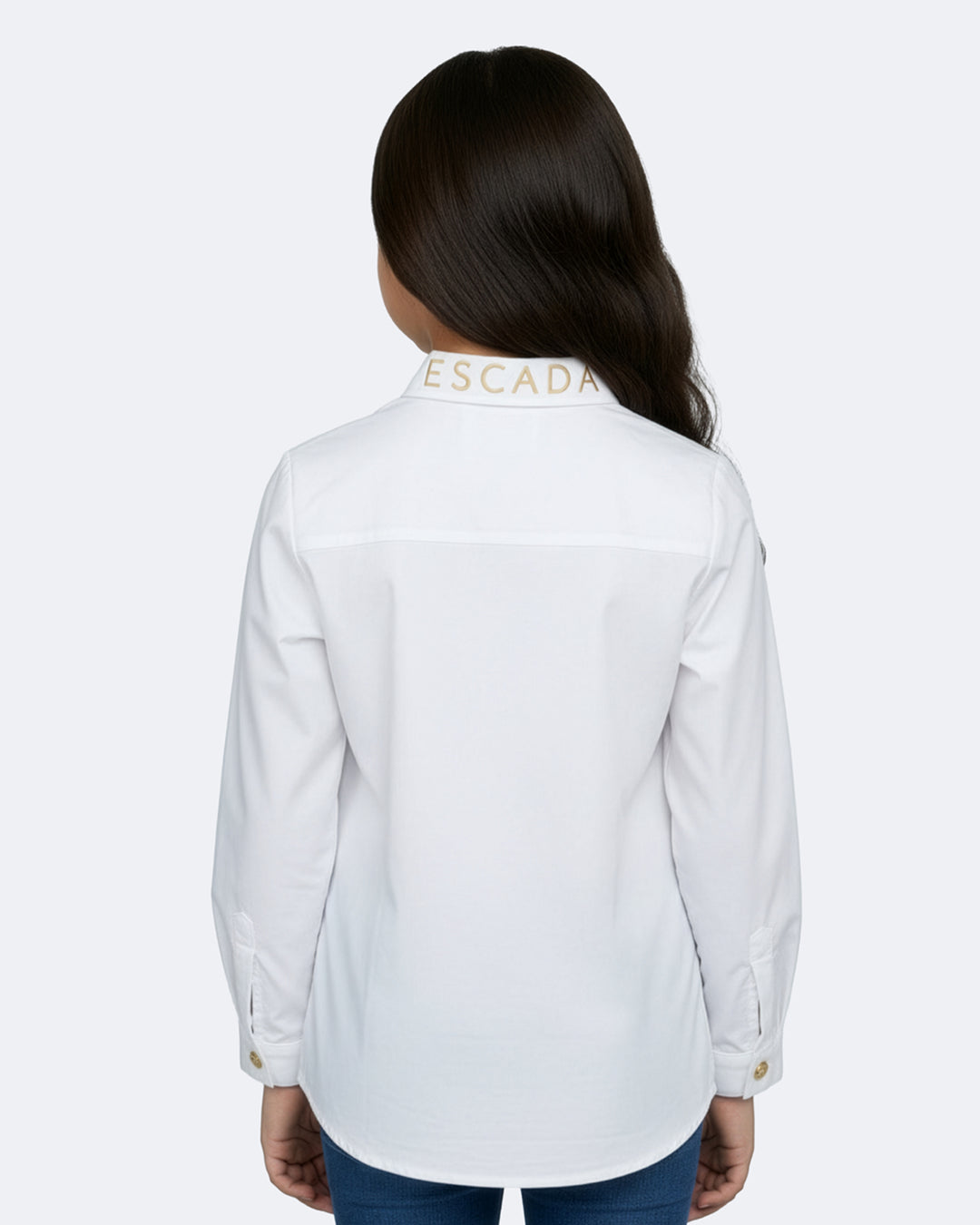 shirt l/s gold detail - bright white-001