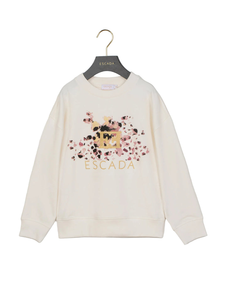 top l/s color splash logo sweatshirt - natural-358