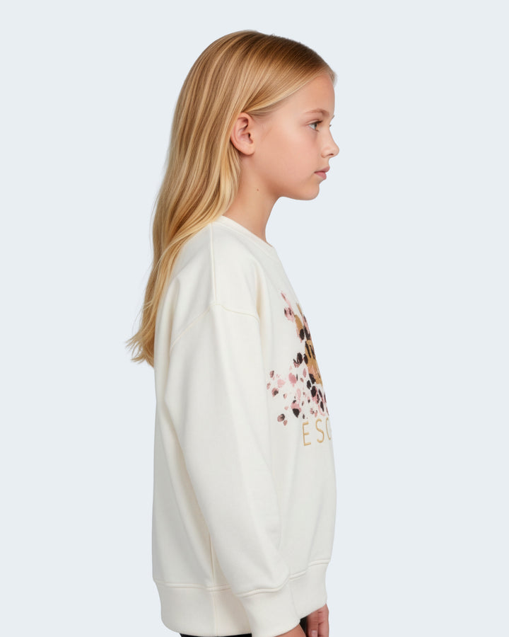 top l/s color splash logo sweatshirt - natural-358