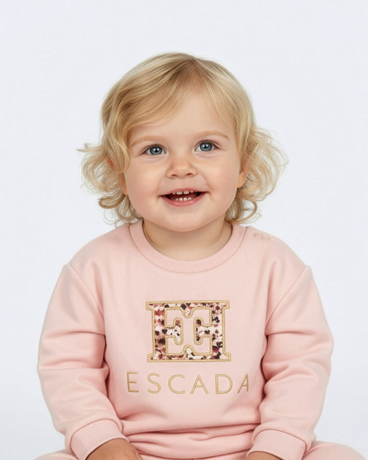 top l/s design logo sweatshirt - peach skin-822
