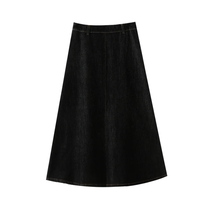 skirt with pockets - black denim