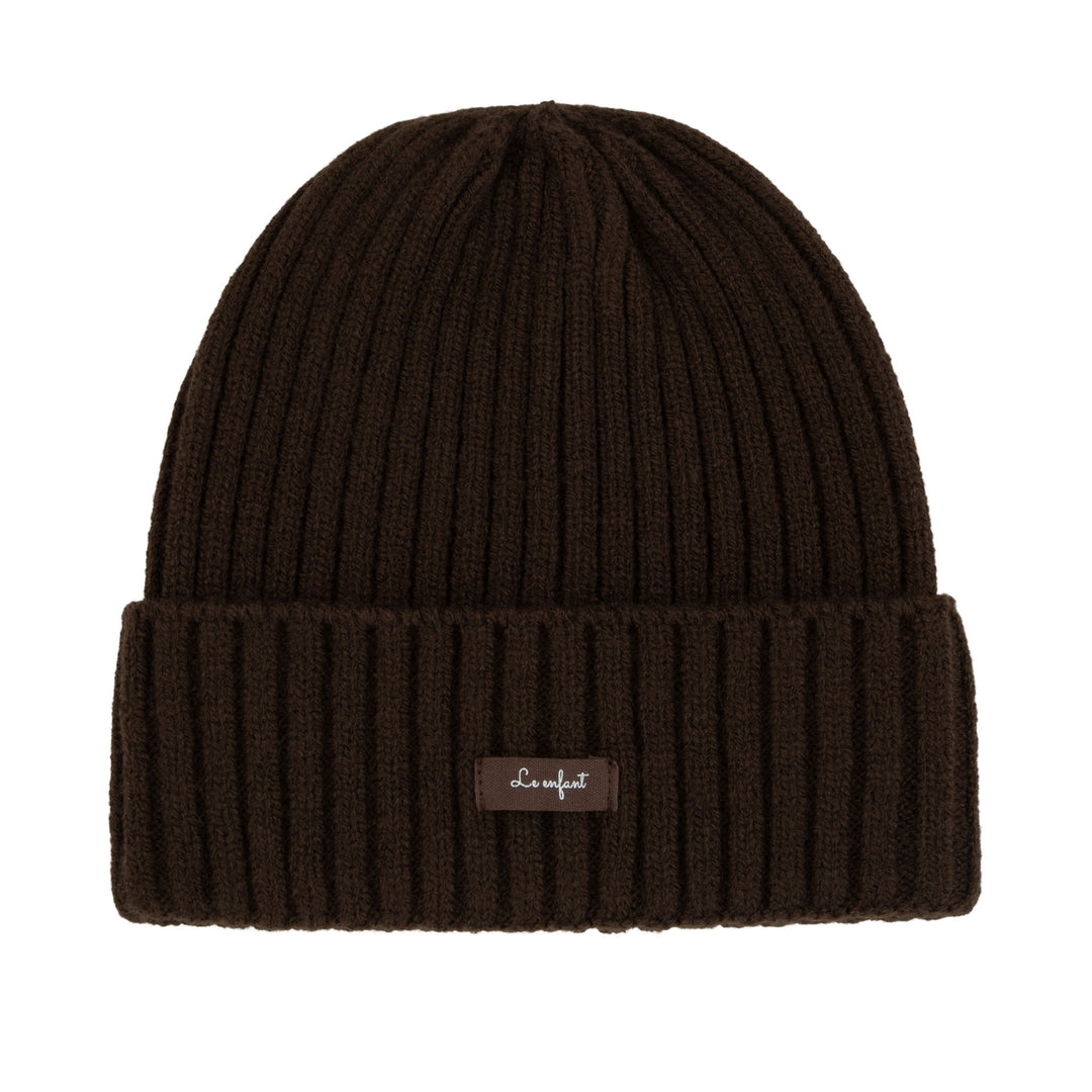hat classic ribbed beanie - brown