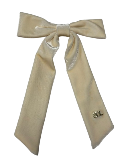 clip bow velvet embellished pearl - ivory-13