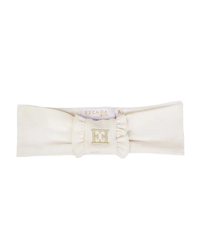 baby band embroidered logo knot - snow white-012