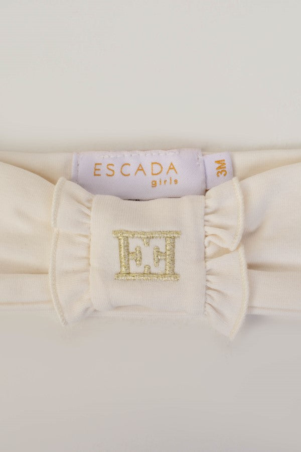 baby band embroidered logo knot - snow white-012