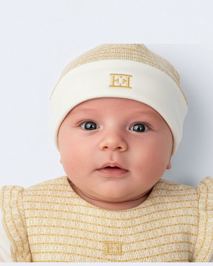 hat logo printed beanie - snow white-012