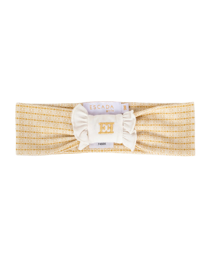 baby band logo printed with bow - snow white-012