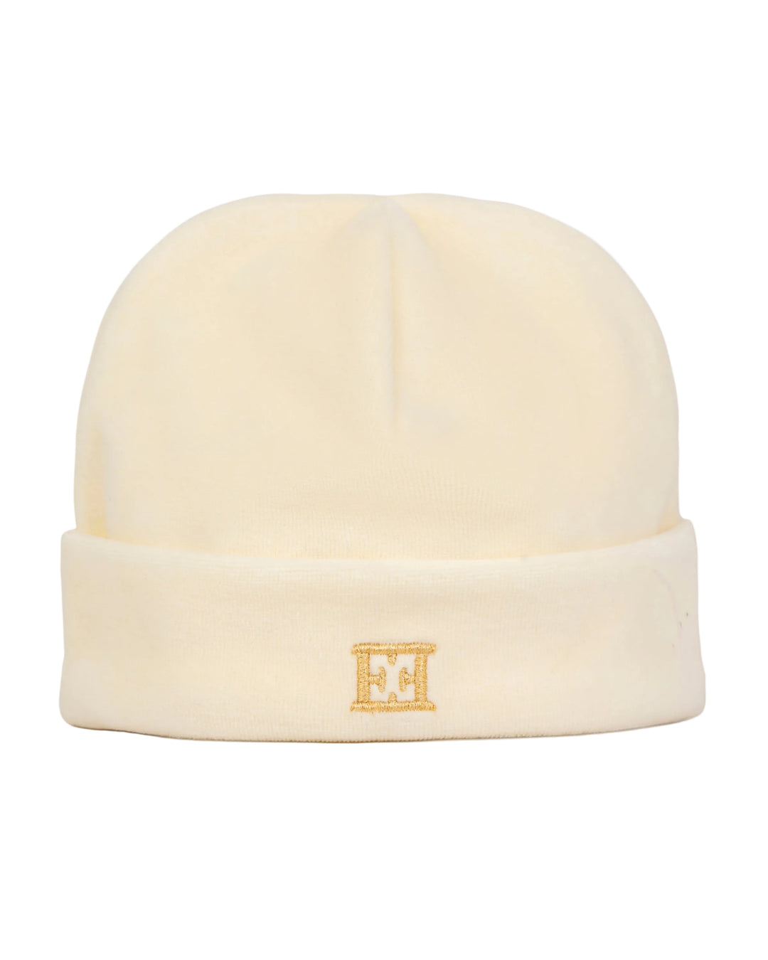 footie l/s hooded logo with beanie - antique white-201