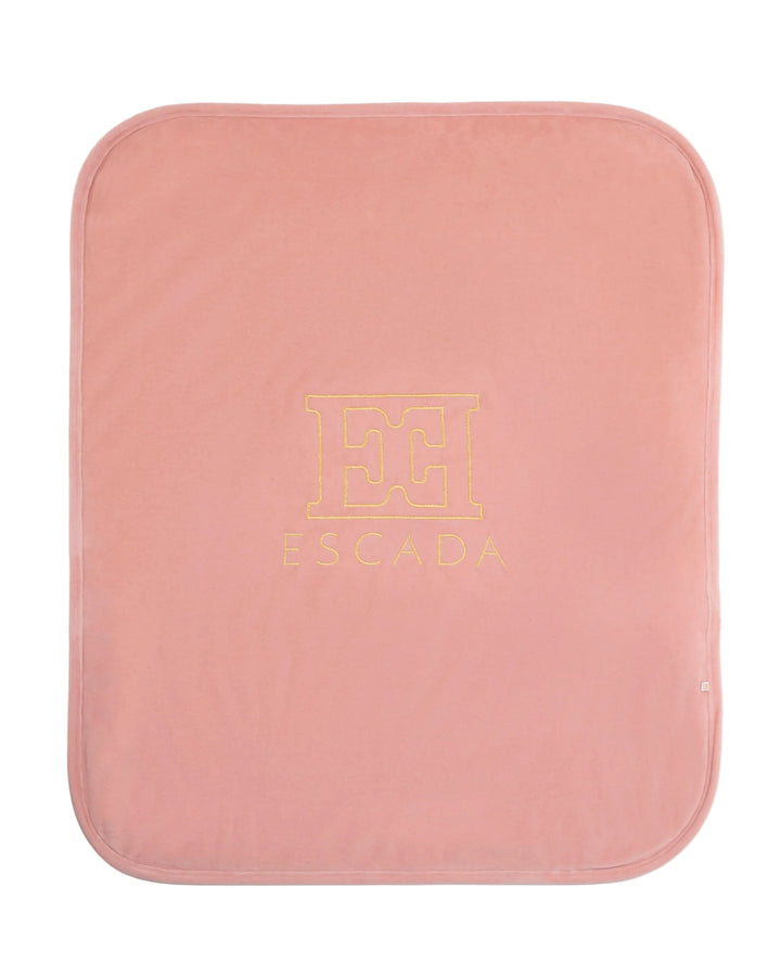 blanket velour gold detail - bridal rose-859