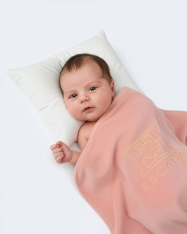 blanket velour gold detail - bridal rose-859