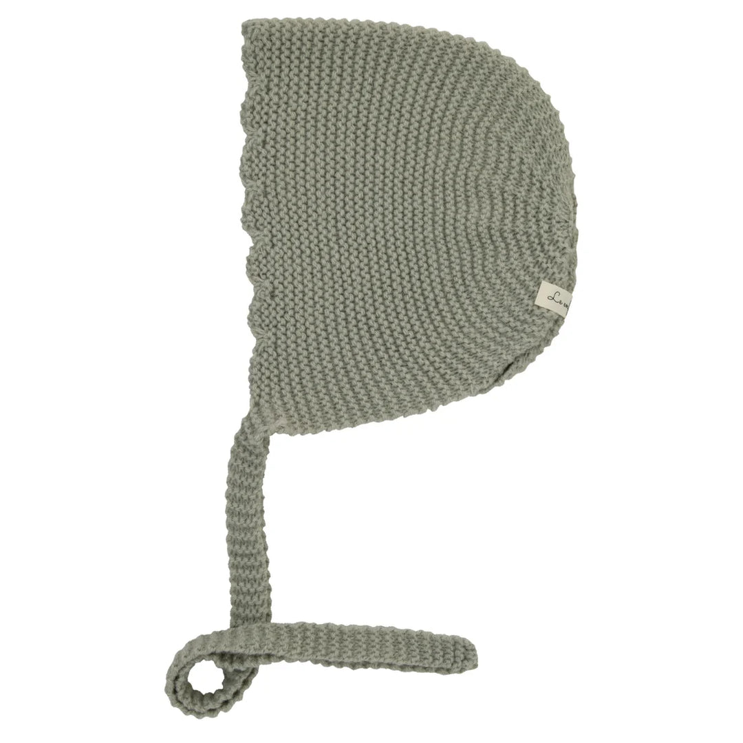 bonnet scalloped edge knit - charcoal grey