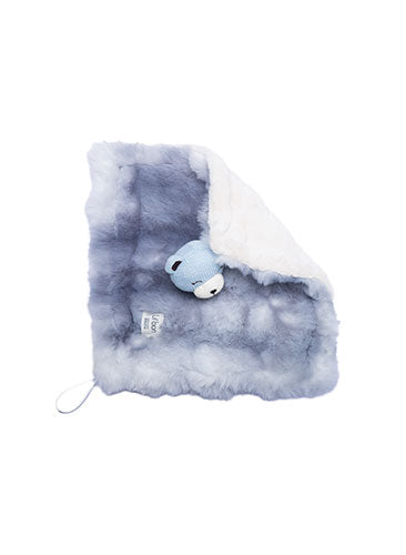 lovey marbled fur with bear - blue/376