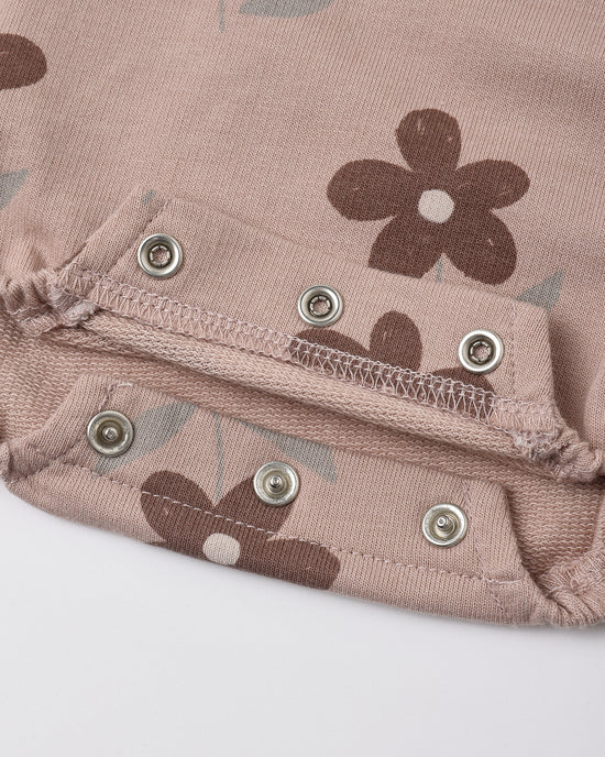 one piece daisy crewneck romper - rosewood
