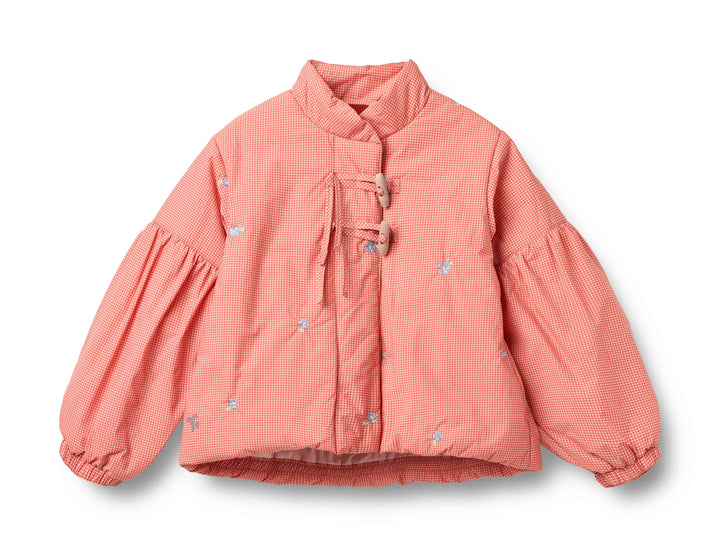 jacket lightweight checkered puffer - red check