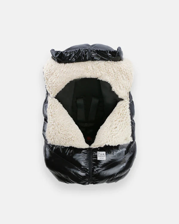 car seat cocoon plush lining - black polar