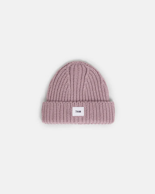 hat chunky knit - ash rose