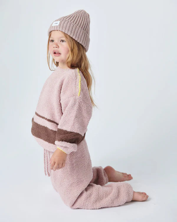 hat chunky knit - ash rose