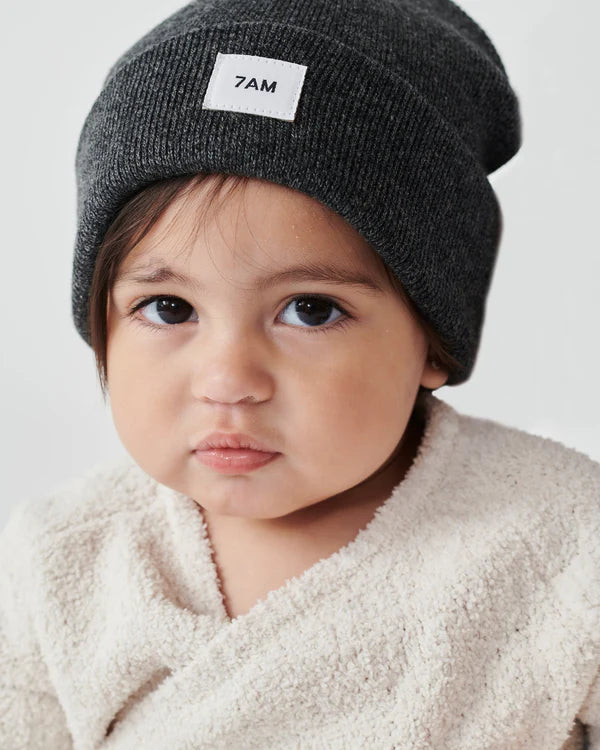 hat beanie heather - black