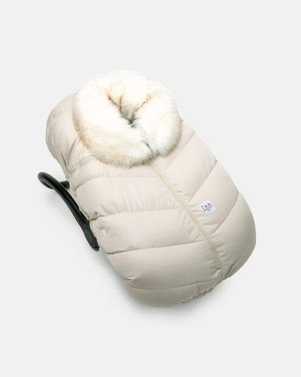 car seat liner cocoon tundra - white fur/beige heat