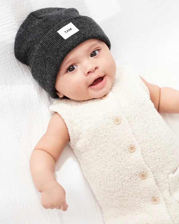 hat beanie heather - black