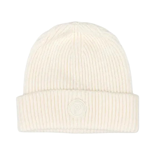 hat knit ribbed beanie - ivory