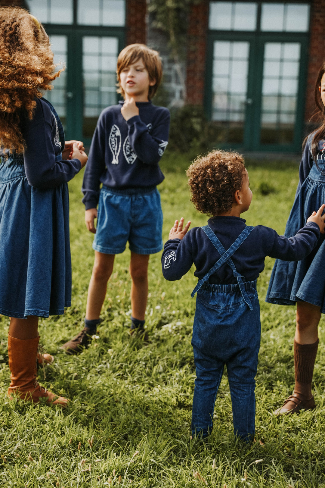 one piece denim button long overalls - denim