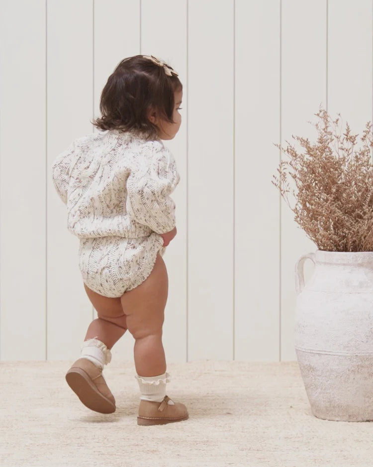 set outfit chunky knit with bloomer - natural