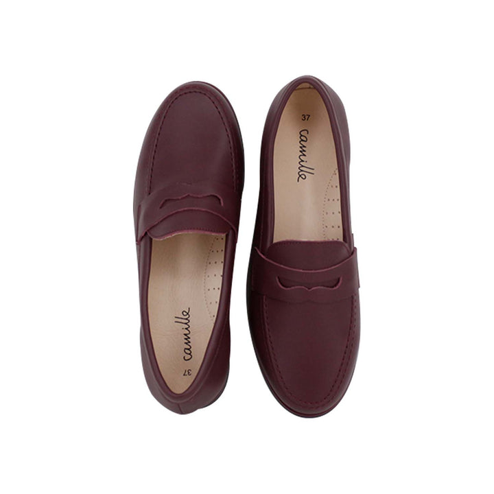 shoes ecolier leather loafers - burgundy leather