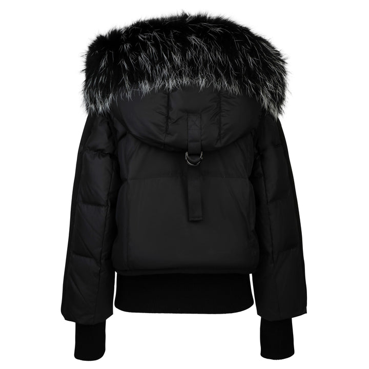 coat puffer down side snap - black