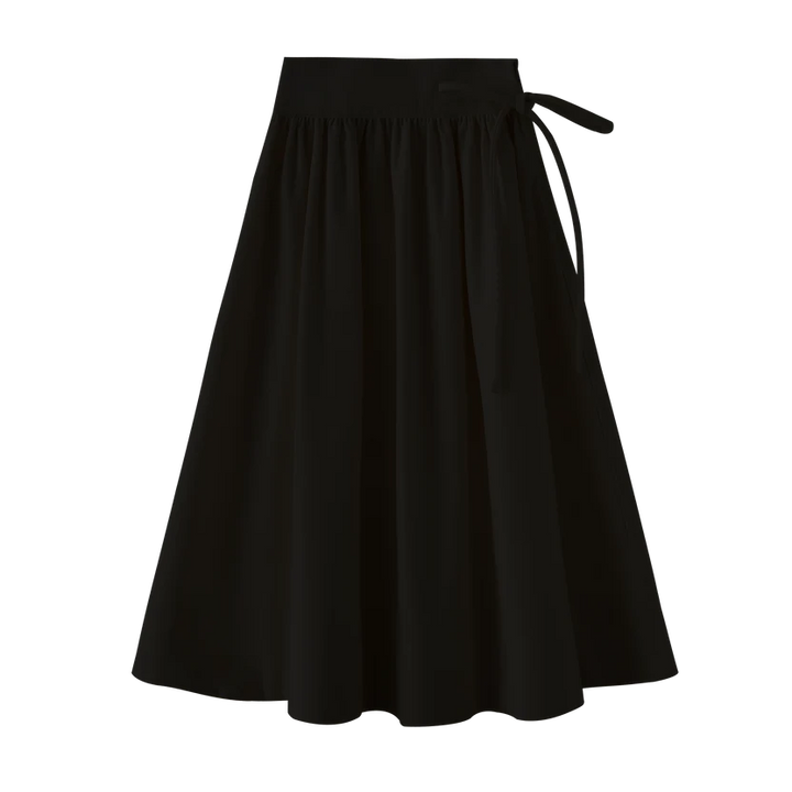 skirt wool midi - black