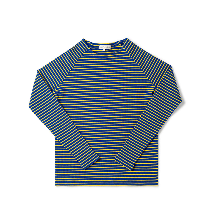 tee 3/4 stripe - electric blue/yellow