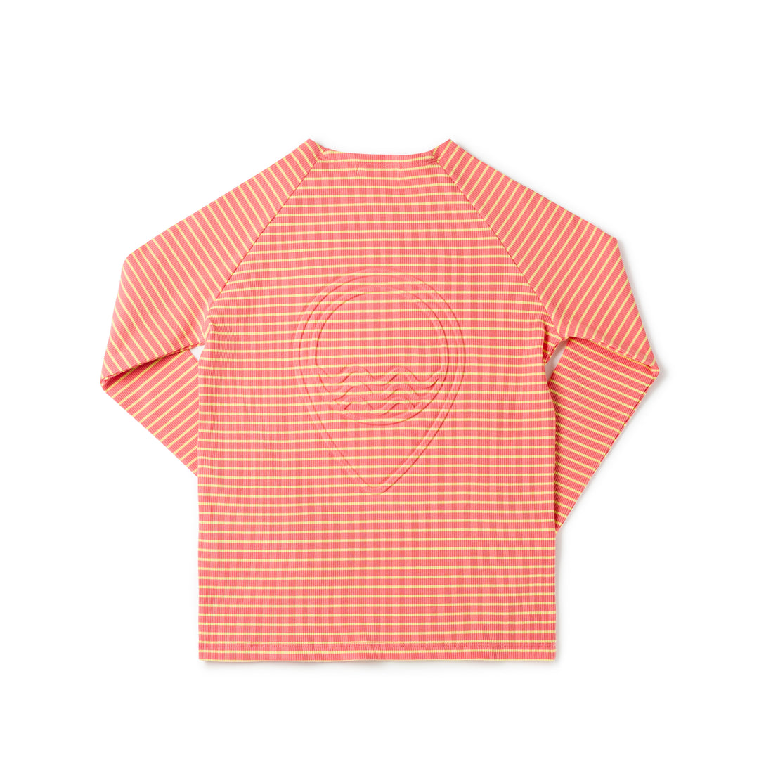 tee 3/4 stripe - grapefruit/pale ylw
