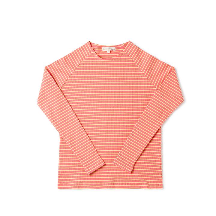 tee 3/4 stripe - grapefruit/pale ylw